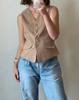 Vintage 90s Camel Tailored Vest