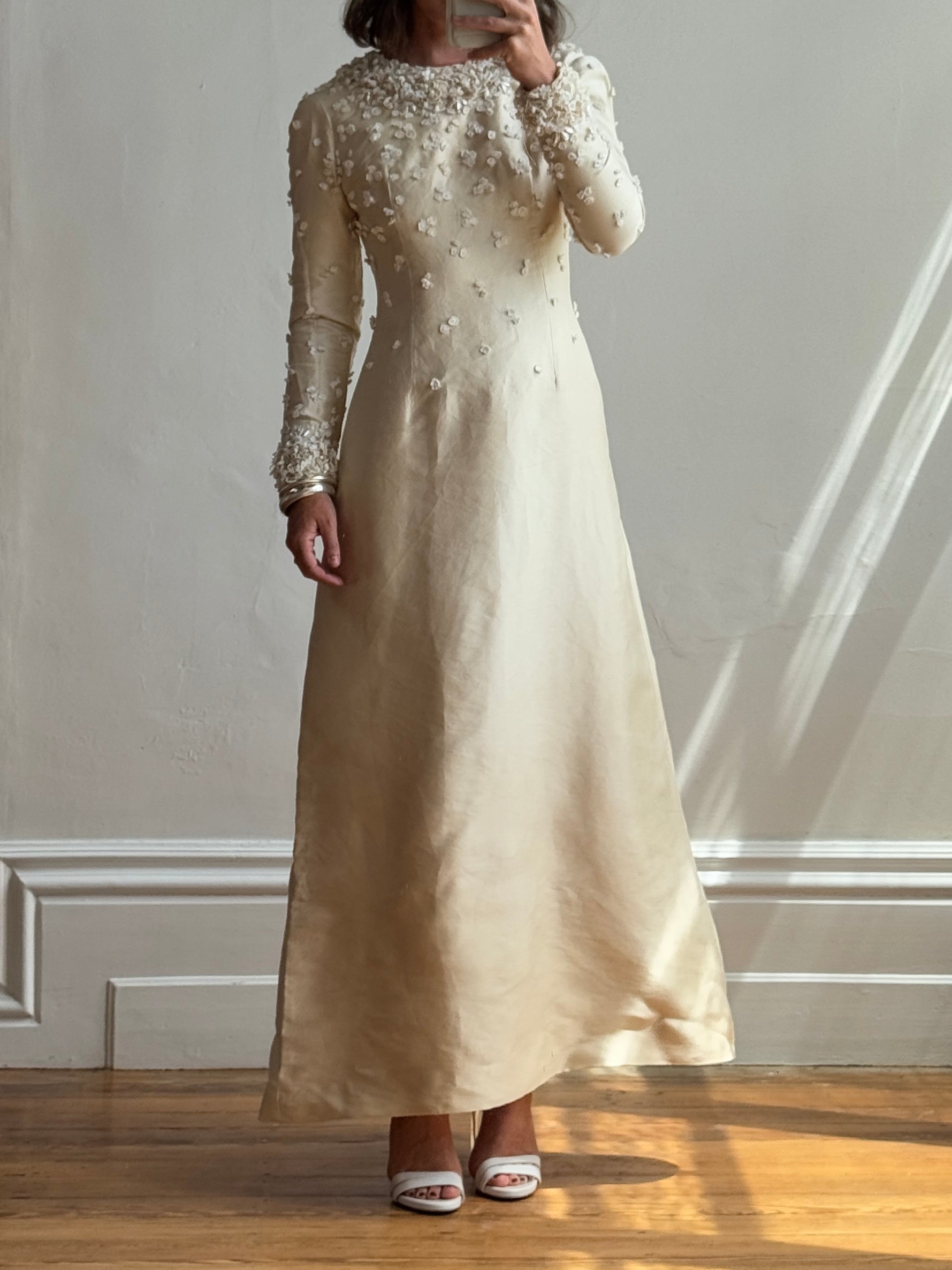 Early 60's Wedding Dress Vintage 60s Embellished Italian Made