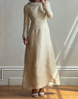 Vintage 60s Embellished Italian Made Silk and Wool Wedding Gown