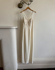 Vintage 90s Crepe Beaded Column Bridal Slip