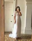 Vintage 60s Empire Organza Floral Wedding Dress