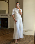 Vintage 40s Minimal Puff Sleeve Bias Wedding Dress