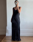 Vintage 90s Bias Cut Prom Dress Noir
