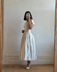 Vintage 80s Satin Tea Length Wedding Dress