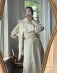 Vintage 60s Boat Neck Pussybow Wedding Dress