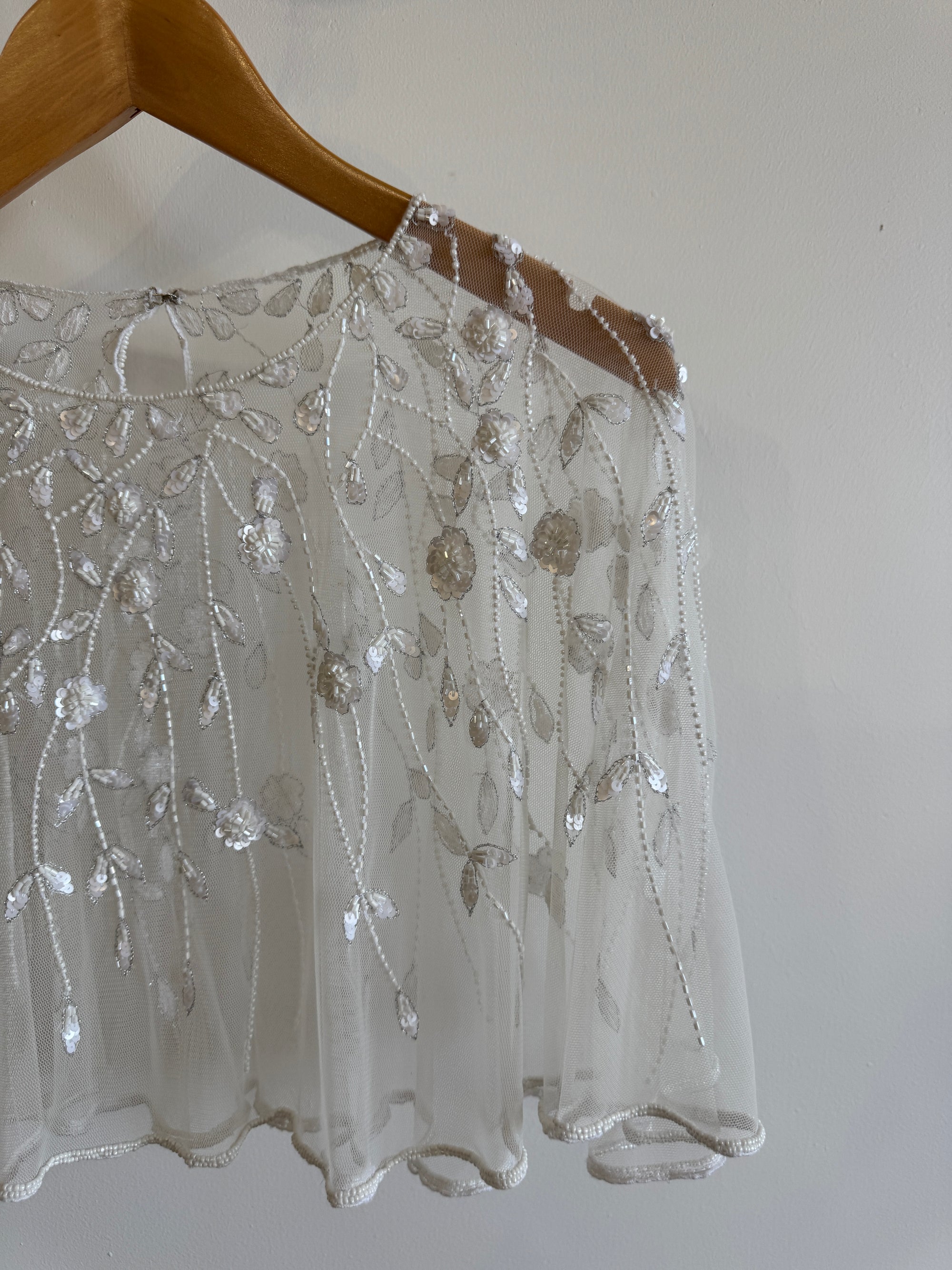 Vintage Y2K Vine Beaded Bridal Cape