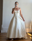 Vintage 90s Pure Silk Couture Diamante Wedding Gown