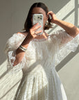 Vintage 70s Lace Prairie Wedding Dress