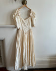 Vintage Puff Sleeve Rosette Bridal Gown