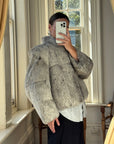Vintage Grey Marle Fur Cropped Coat