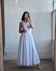 Vintage Halter A-Line Daisy Wedding Dress