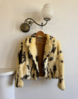 Vintage 70s Australian Made Spotted Rabbit Fur Jacket