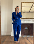 Vintage 90s Estate Cobalt Tailored Suit With Original Tags
