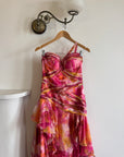 Vintage Y2K High Low Sunrise Ruffle Dress