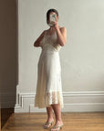 Vintage 40s Bias Cut Satin Bridal Slip Ivory