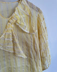 Vintage Yellow Silk Organza Dress with Bow