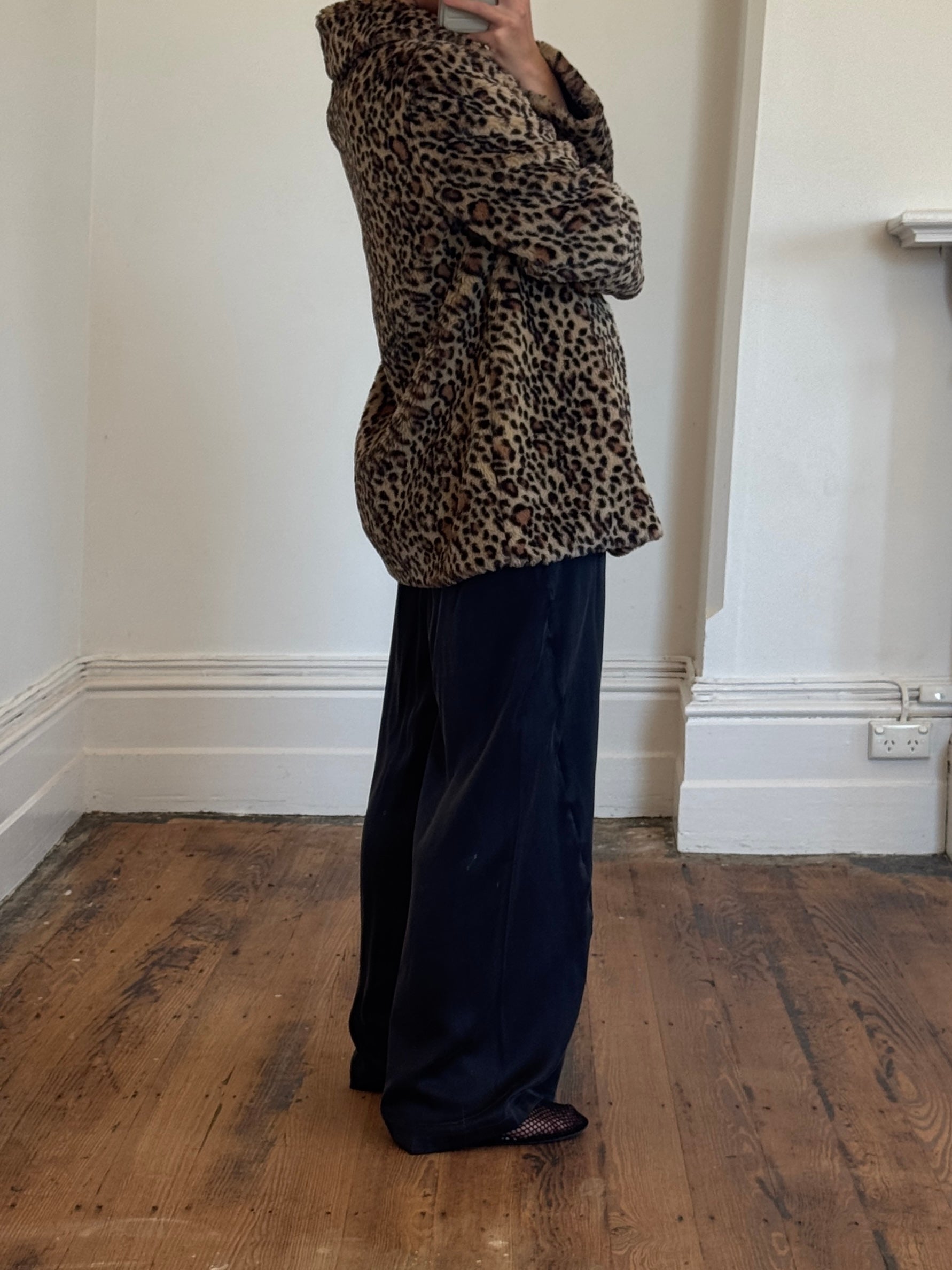 Vintage Moschino Teddy Leopard Coat