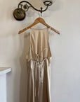 Vintage 90s Plein Sud Champagne Satin Halter Gown