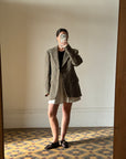 Vintage 90s Brown and Olive Tweed Wool Blazer