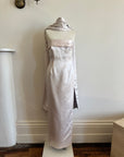 Vintage 90s Satin Classic Bow Bridesmaid Dress with Large Sash Baby Pink