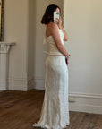Vintage 90s Beaded Halter Two Piece Bridal Slip Set