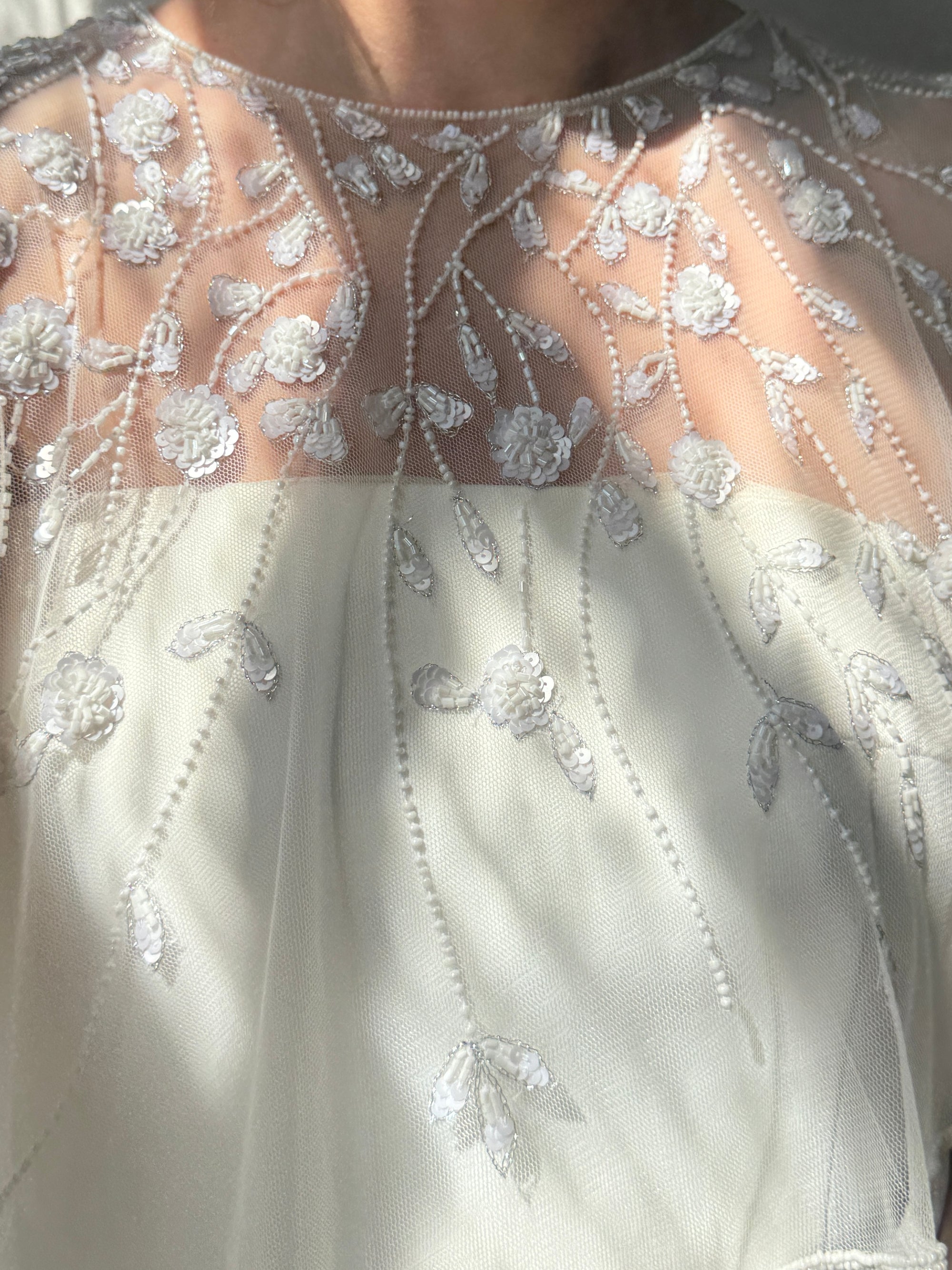 Vintage Y2K Vine Beaded Bridal Cape