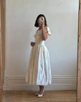 Vintage 80s Satin Tea Length Wedding Dress