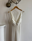 Vintage 90s Calvin Klein Satin Bridal Slip Ivory