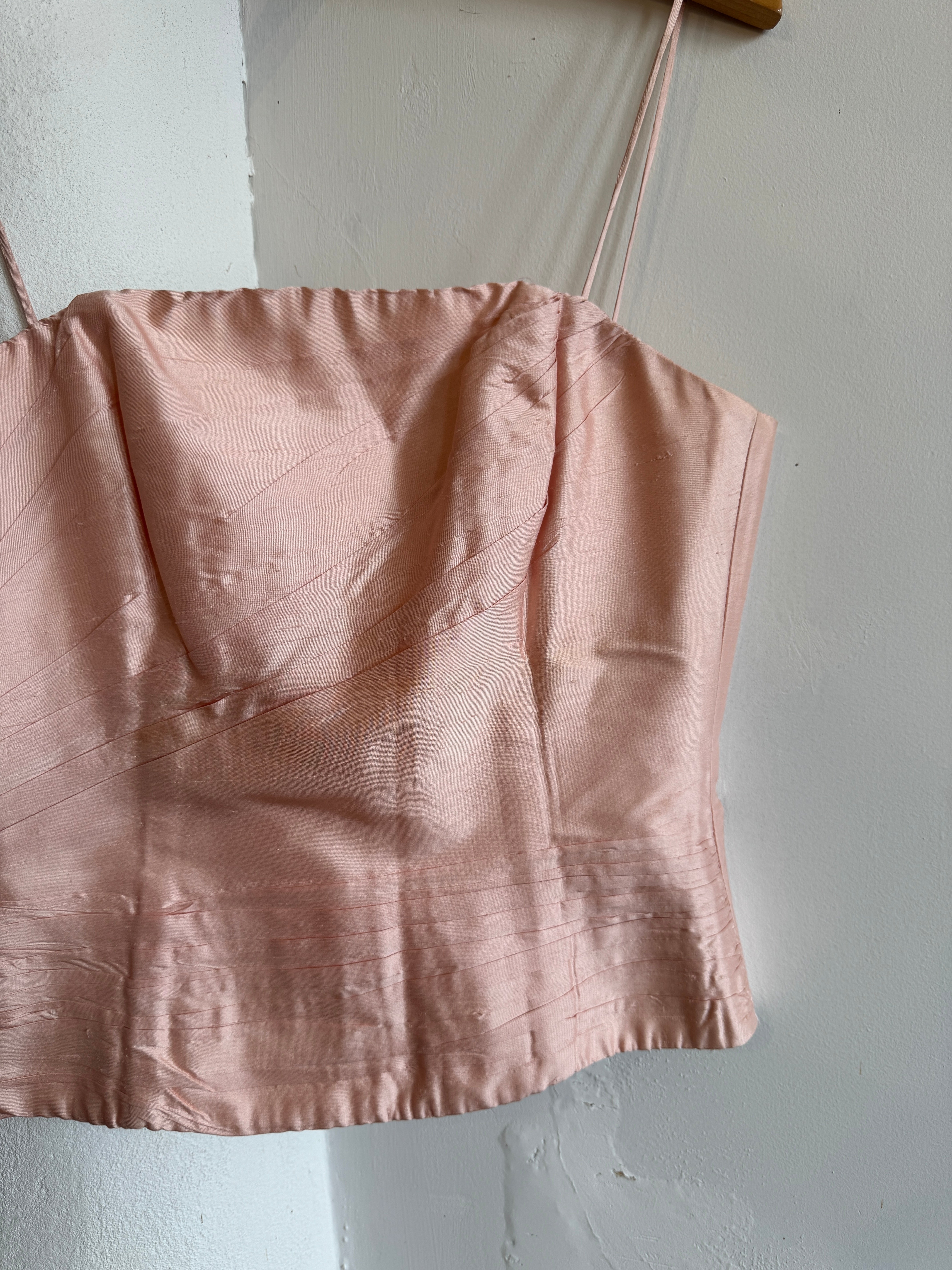 Vintage Pink Pure Silk Bodice Top