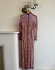 Vintage 90s Plum Sheer Lace Naked Dress