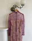 Vintage 90s Plum Sheer Lace Naked Dress