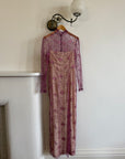 Vintage 90s Plum Sheer Lace Naked Dress