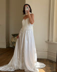 Vintage Y2K Pintuck Pearl Sweetheart Wedding Dress