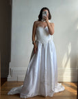 Vintage Y2K Pintuck Pearl Sweetheart Wedding Dress