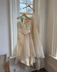 Vintage 90s Daisy Glass Bead Long Sleeved Bustier & Sparkle Tulle Ball Gown Set