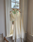 Vintage 90s Glass Beaded Halter Bodice & Crepe Skirt Bridal Set