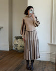 Vintage 70s Wool Blend Knit Dress Latte Brown
