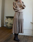 Vintage 70s Wool Blend Knit Dress Latte Brown