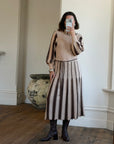 Vintage 70s Wool Blend Knit Dress Latte Brown