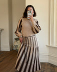 Vintage 70s Wool Blend Knit Dress Latte Brown