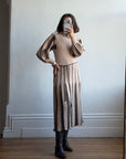 Vintage 70s Wool Blend Knit Dress Latte Brown