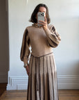 Vintage 70s Wool Blend Knit Dress Latte Brown