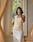 Vintage 90s Italian Daisy Beaded Silk Satin Bridal Set