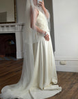 Vintage Long Cathedral Tulle Bridal Veil Ivory White