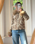 Vintage 70s Paisley Brocade Jacket With Fox Fur Collar & Cuffs