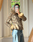 Vintage 70s Paisley Brocade Jacket With Fox Fur Collar & Cuffs