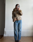 Vintage 70s Paisley Brocade Jacket With Fox Fur Collar & Cuffs