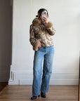 Vintage 70s Paisley Brocade Jacket With Fox Fur Collar & Cuffs