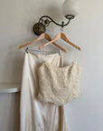 Vintage 90s Italian Daisy Beaded Silk Satin Bridal Set