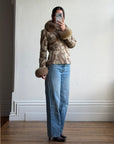 Vintage 70s Paisley Brocade Jacket With Fox Fur Collar & Cuffs